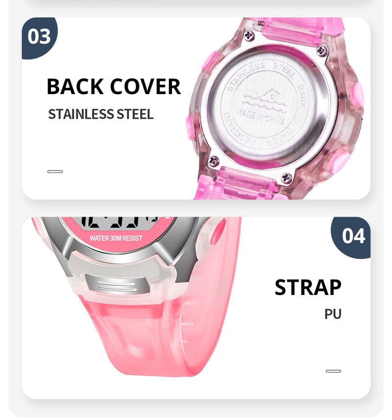 SYNOKE Student Elektronische Wasserdichte Sport Kinder Glow Multi Funktion Digital Uhr Sieben Farben Licht Geschenk_voghion.com