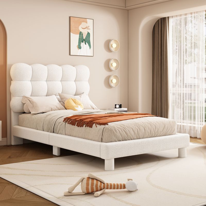 Flachbett 90x200cm, Verstellbares Kopfteil, Rosa Optik, Bianco_voghion.com