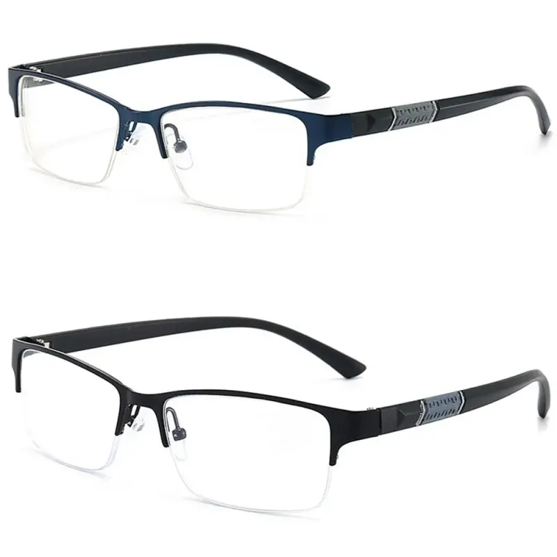 Brille Männer Anti-Blaulicht Business Lesebrille Vintage Halb Rahmen Augenschutz Ultraleichte Büro Brillen_voghion.com