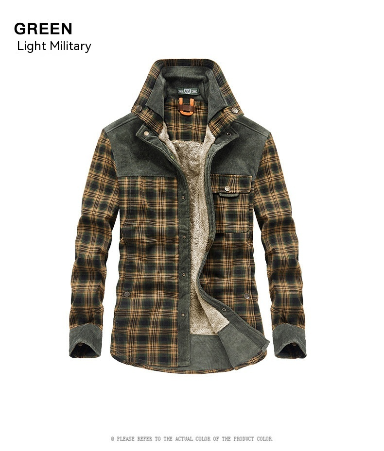 Plaid a maniche lunghe spesso e morbido da uomo per la conservazione del calore, giacca da lavoro, moda, camicia in cotone,_voghion.com