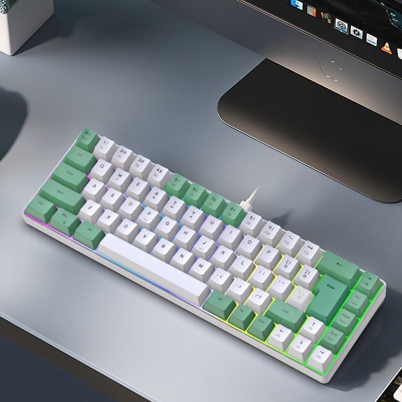 87-key Wired Gaming Keyboard Cool Mechanical Feel, RGB Colorful Lighting, Compatible With Computers, Laptops, And USB_voghion.com