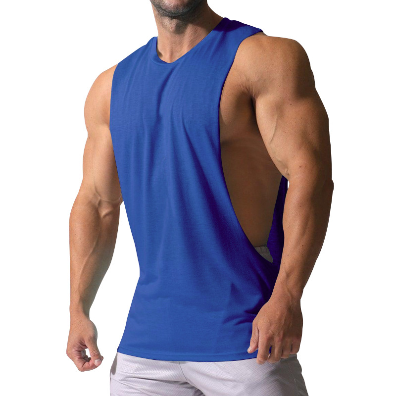 Men's Clothing New Men's Vest Muscular Men's Sports And Leisure Solid Color Men's Sleeveless Vest T Shirt_voghion.com