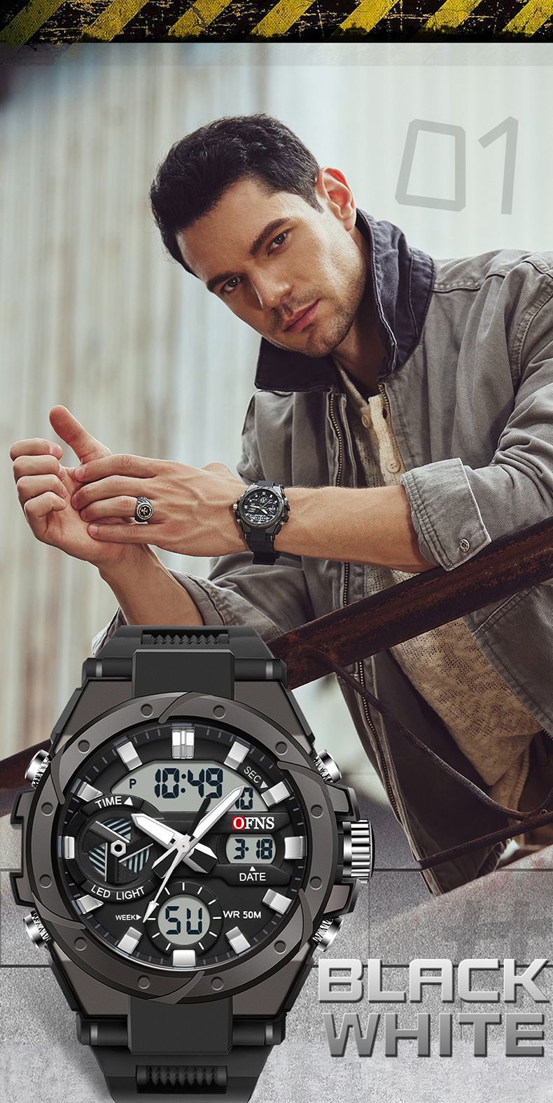 Orologio Doppio Display Orologio Elettronico Luminoso al Buio Orologio per Studenti Orologio Multifunzionale Orologio Sportivo per Esterni_voghion.com