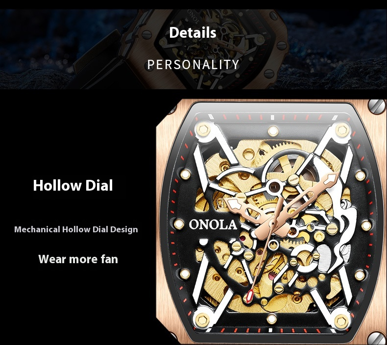 Orona/ONOLA Live-Übertragung vollautomatische mechanische Herren-Silikonband-Mode-Sport-wasserdichte Uhr für Männer_voghion.com