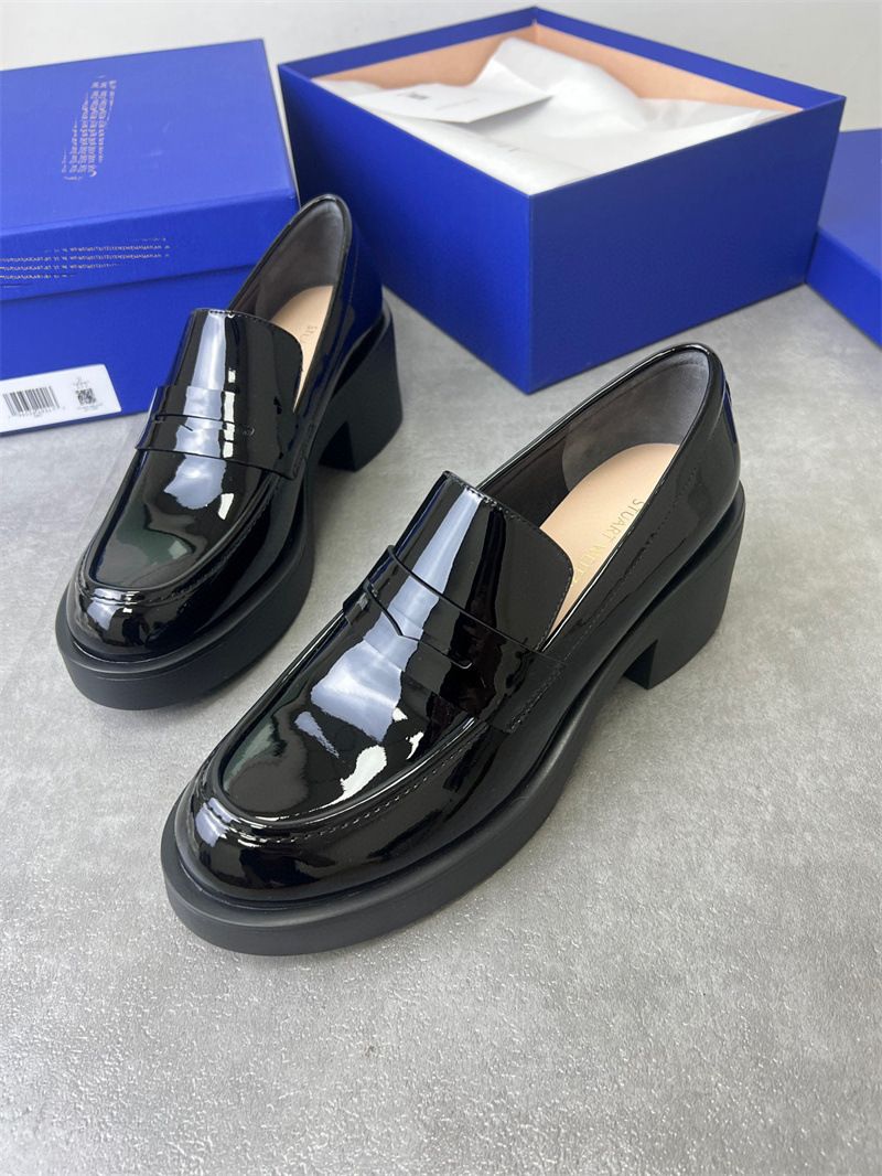 Original High Round Toe, Soled Loafers, Deep Mouthed, One Step Raised, Legs Visible, Long Single Shoes, Women's Thick_voghion.com