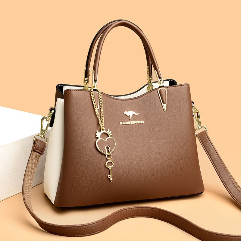 Borsa a tracolla singola, semplice e versatile, in pelle di canguro, per donne di mezza età, modello 2025_voghion.com