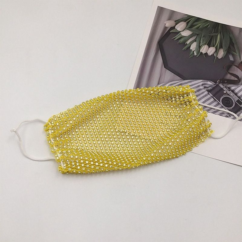 Maschera per il viso traspirante con velo decorativo e personalità, tendenza estiva, per feste e celebrità su Internet_voghion.com