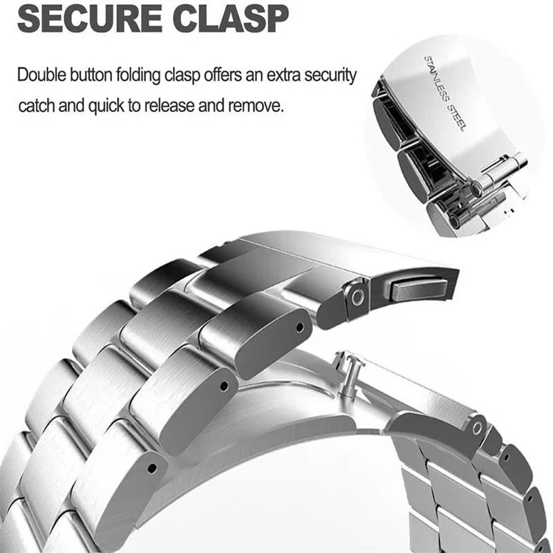 Metallarmband för Samsung Galaxy Watch 7 5 4 40mm 44mm rostfritt stålband för Samsung Watch 6 43mm 47mm företagsarmband Correa_voghion.com