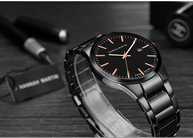 Men's Stainless Steel Waterproof Watch With Date Function, Minimalist Fashion Quartz Wristwatch, 40.5mm Round Dial, 30M Water Resistance_voghion.com