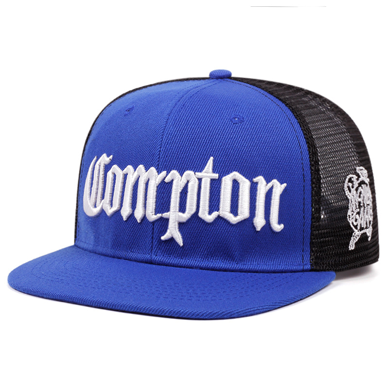 Cappelli hip-hop Compton ricamati da strada a tesa piatta da uomo e da donna, berretti da baseball_voghion.com
