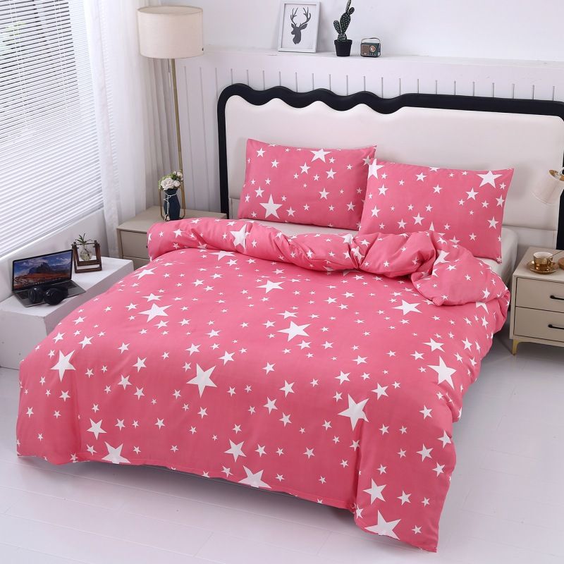 Conjunto de capa de edredom de algodão escovado de luxo estampado - roupa de cama macia tamanho casal/queen/king size para casa e dormitório universitário_voghion.com