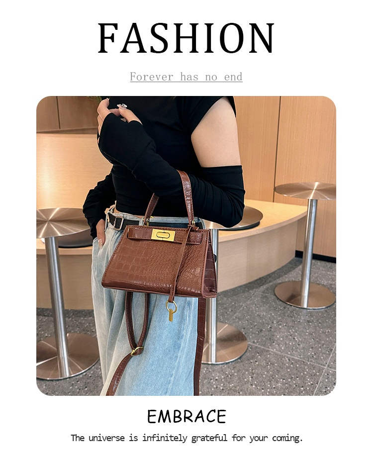 High-grade temperament ladies fashion niche stone pattern crossbody retro shoulder bag_voghion.com