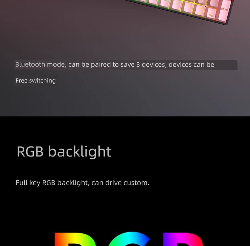 Clavier numérique Heiji Snake DK100RGB, kit Bluetooth, trois modes, sans fil 2,4 GHz, filaire, personnalisé, pour jeux électroniques et sports_voghion.com