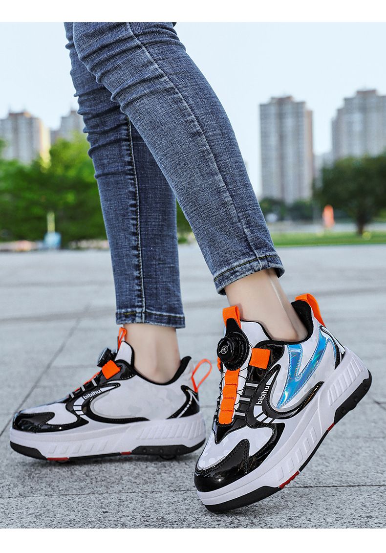 Vêtements pour enfants patins pour enfants chaussures de course à double roue chaussures de sport de patinage à roulettes clignotantes pour jeunes chaussures à roues_voghion.com