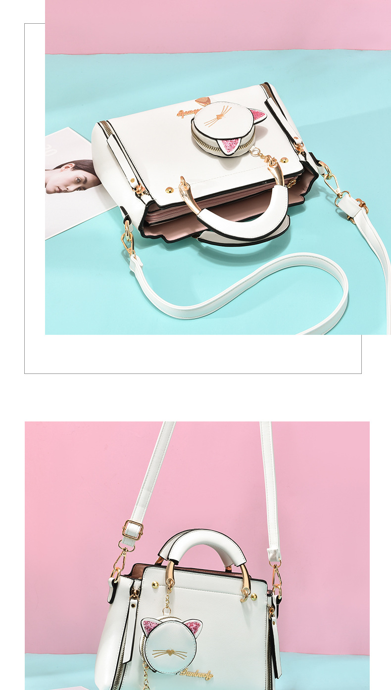 Geantă de mână cu decor de litere, geantă de umăr elegantă cu fermoar și portofel mini pentru monede. Geantă crossbody pentru serviciu._voghion.com