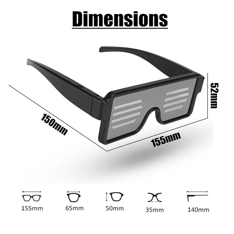 Partymasken LED-Leuchtbrille mit blinkender Partybrille in Herzform für Rave-Geburtstagsvideos_voghion.com