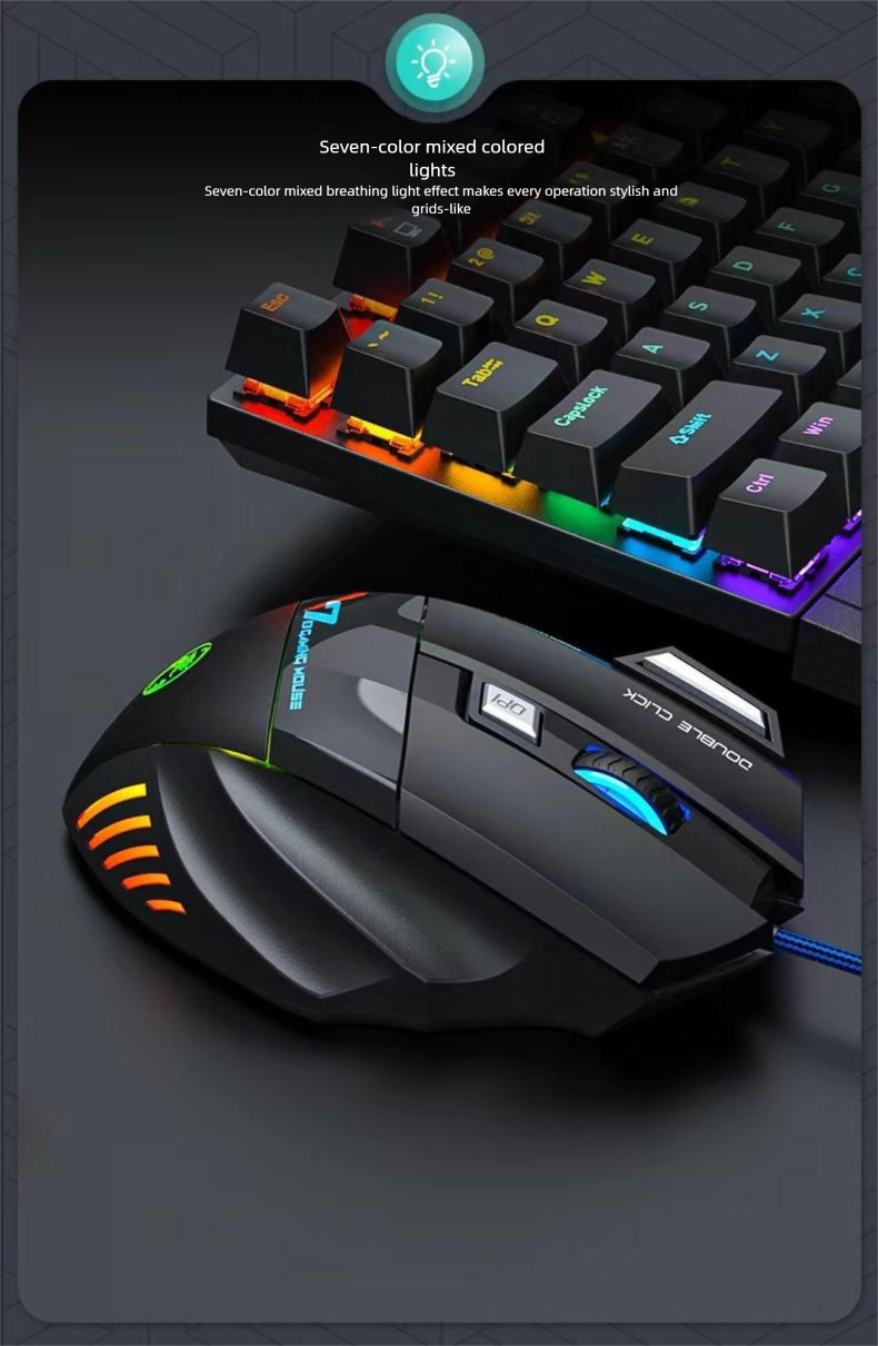 Souris de jeu filaire silencieuse et lumineuse pour ordinateur de bureau, e-sport, ordinateur portable_voghion.com