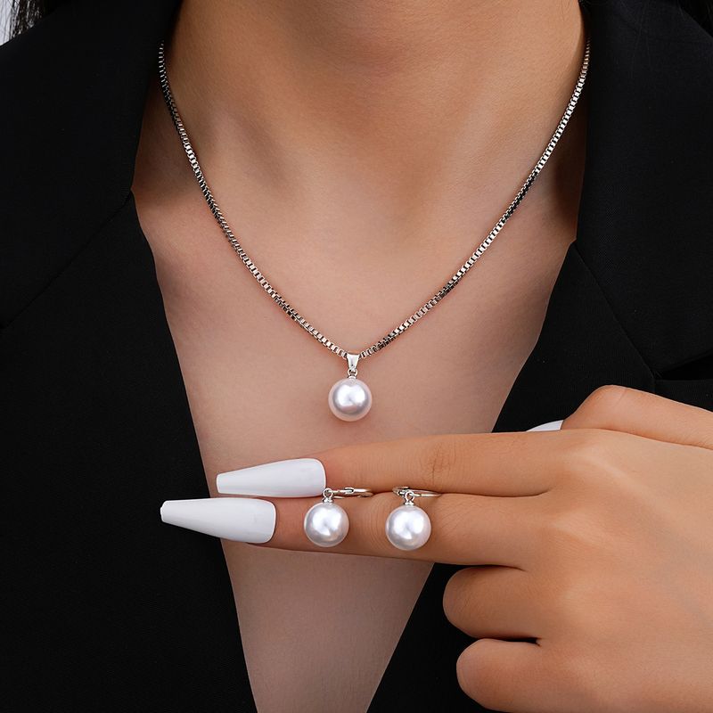 Set di orecchini e collane pendenti versatili per donna, gioielli di alta qualità, semplice ed elegante, con catena a clavicola di perle._voghion.com