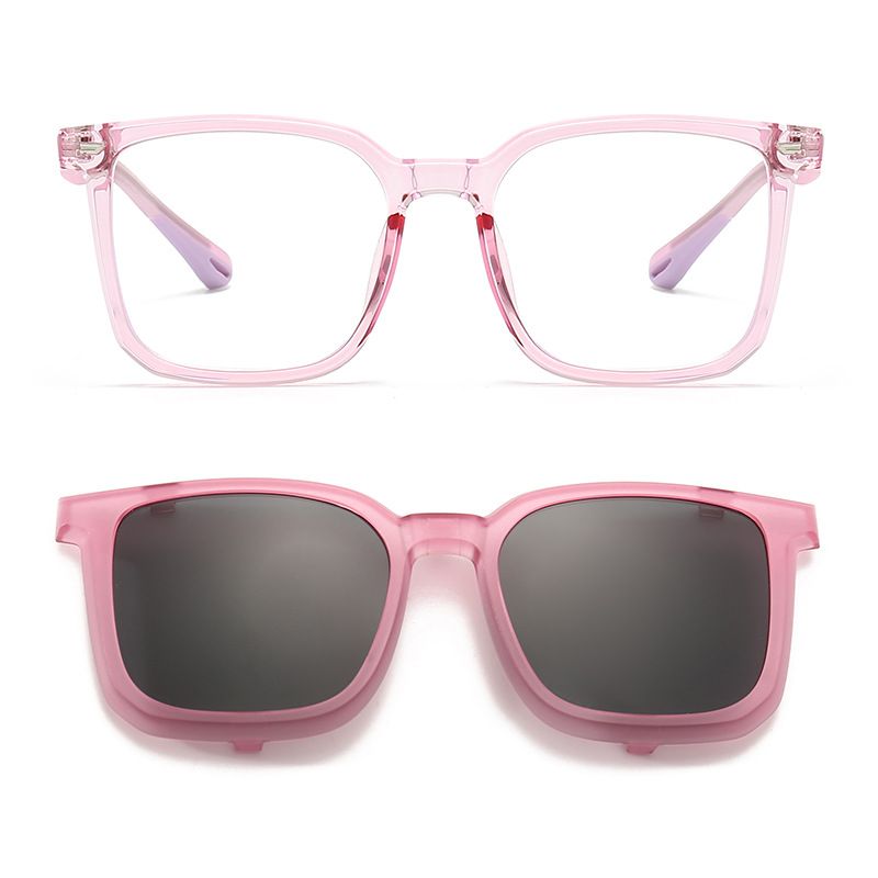 Clip per occhiali da sole per bambini, set di specchietti appesi, lenti polarizzate, occhiali anti-blu a doppio uso con protezione solare, luce piatta_voghion.com