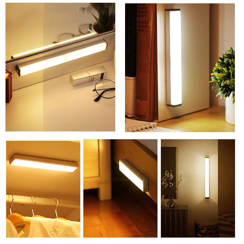 Luz LED nocturna inalámbrica con sensor de movimiento, tipo C, recargable, para armario, escalera, cocina_voghion.com