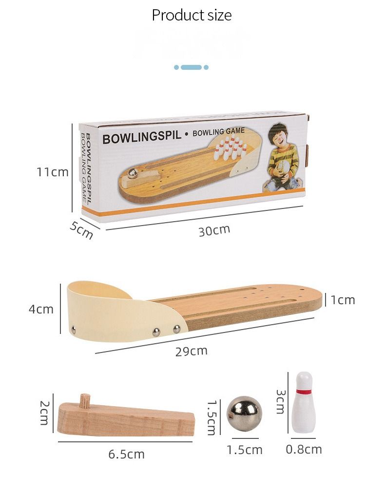 Holzbrettspiel für Kinder, Eltern-Kind-Interaktiver Ball, Casual Mini-Version, Desktop-Bowling-Puzzle, Dekompressionsspielzeug_voghion.com