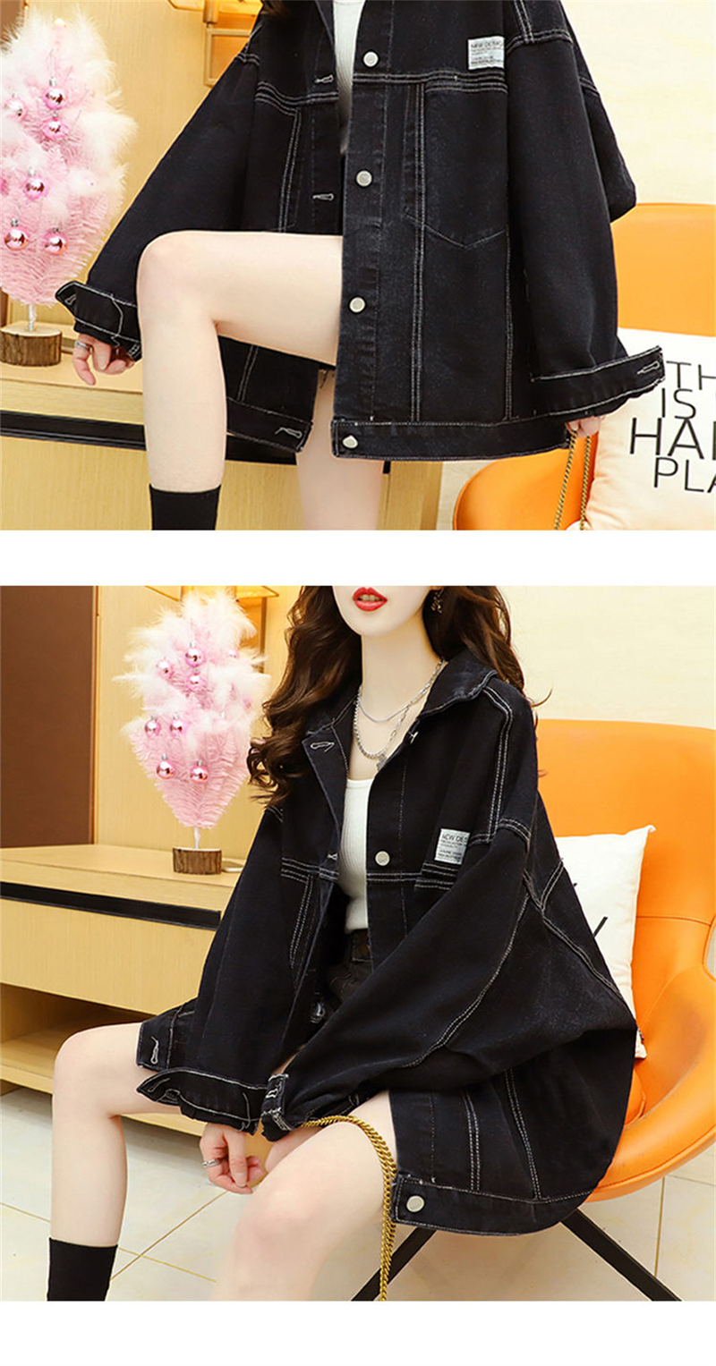 Chaqueta vaquera con remaches tachonados a mano para mujer, abrigo corto con borlas, chaqueta vaquera a la moda, abrigos negros Rock, novedad de primavera y otoño de 2023_voghion.com