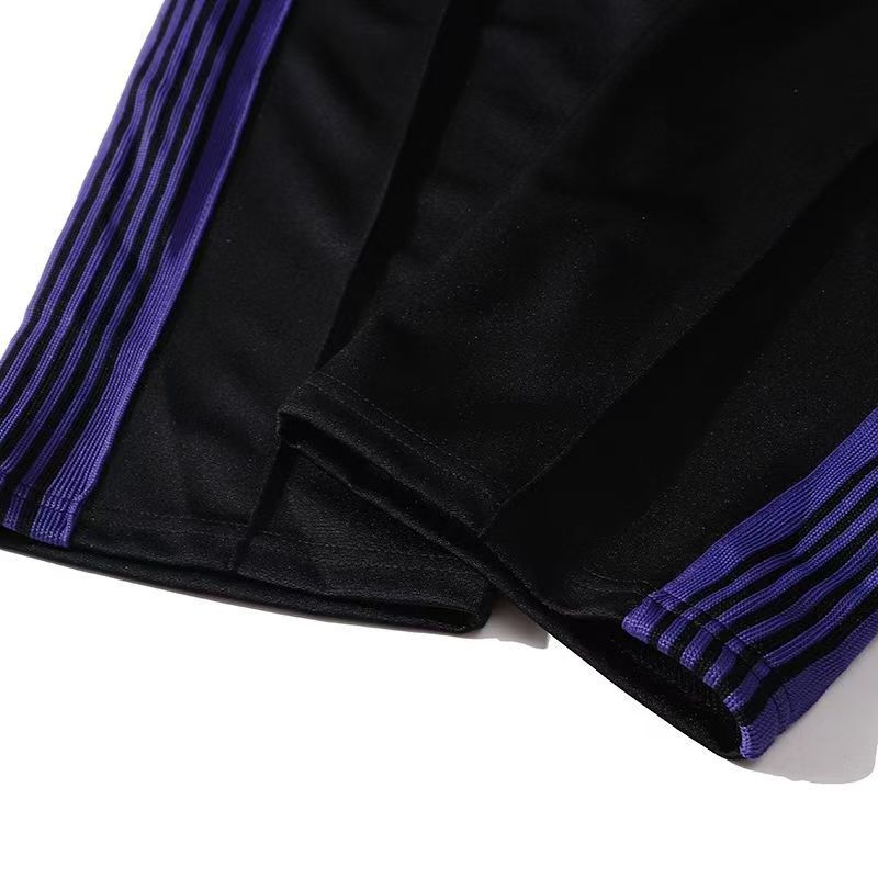 Freizeithose mit Schmetterlingsstickerei für Damen und Herren – leicht, atmungsaktiv, gestreiftes Design mit elastischem Bund, gerades Bein, sommerlicher Tragekomfort_voghion.com