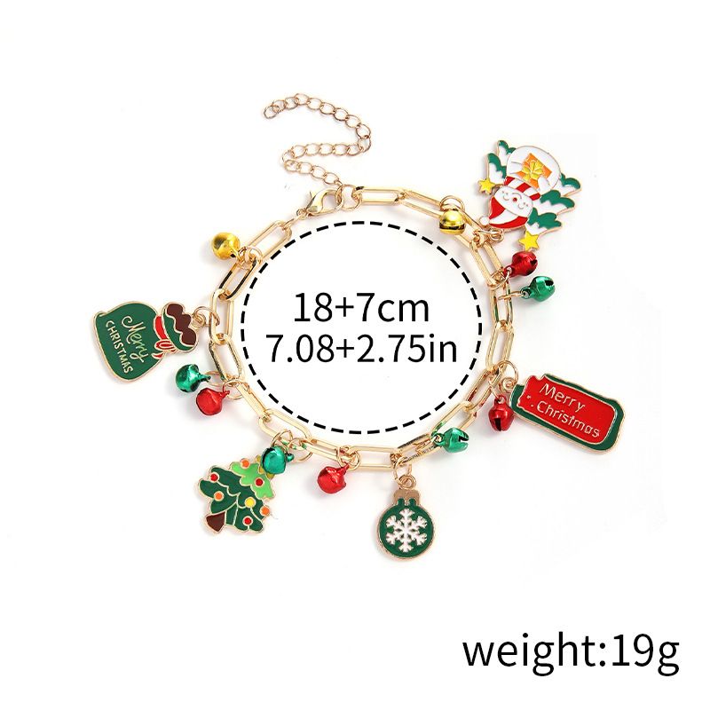 Bracelets à maillons et chaîne en argile souple en alliage avec sapin de Noël et élan mignons_voghion.com