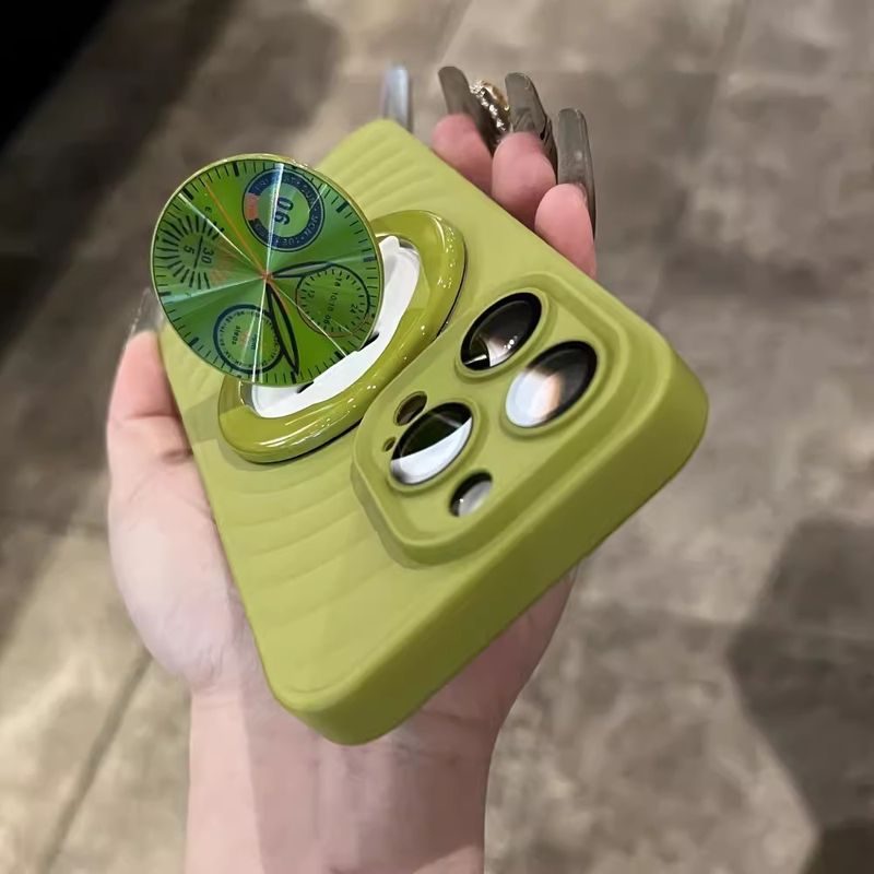 Étuis et coques de téléphone : support d'horloge 3D à vagues, étui magnétique, huile en spray adaptée, sensation de peau, étui de protection pour iPhone 15_voghion.com