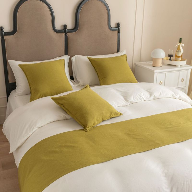 Nuovo asciugamano da letto in lino di cotone tinta unita Hotel Hotel Inn bandiera da letto in lino di cotone_voghion.com