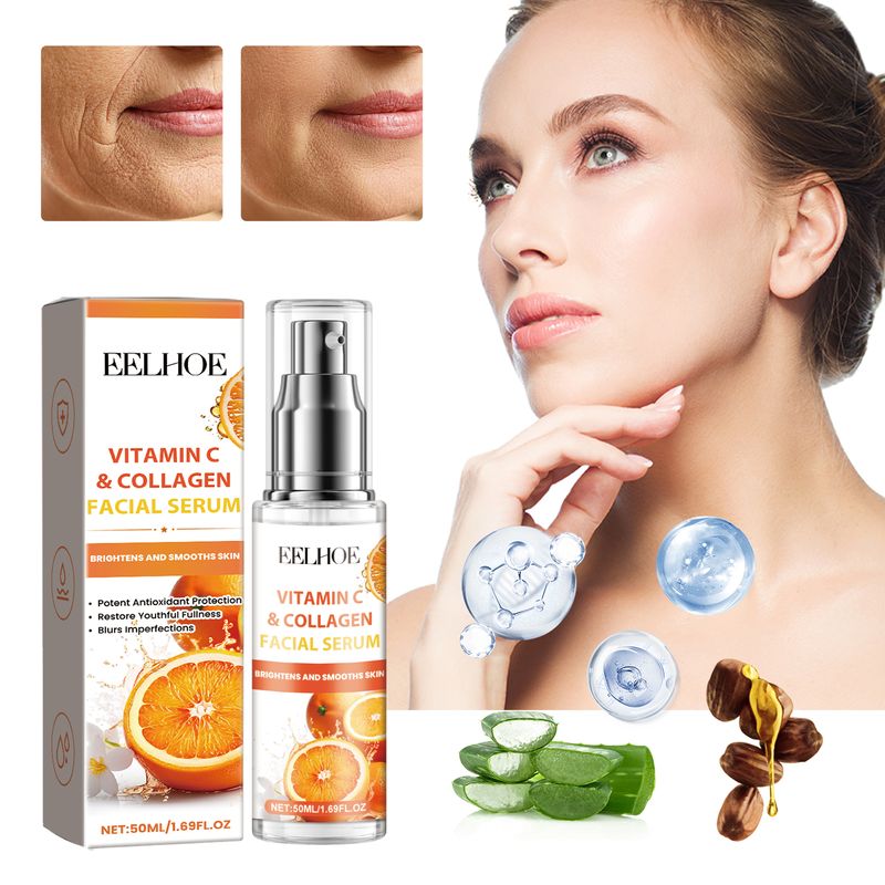 Eelhoe Vitamin C Collagen Facial Essence, Hydrating And Moisturizing Smooth Day And Night Hydrating Facial Essence_voghion.com
