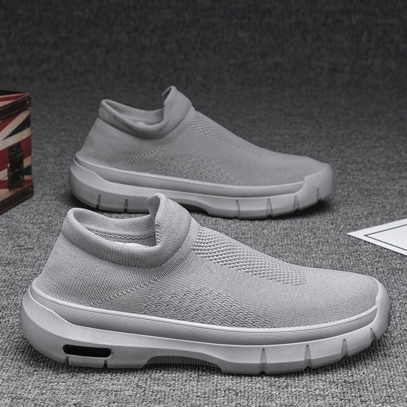 2024 new style flying woven summer and autumn breathable sports shoes men's slip on socks shoes casual coconut shoes wholesale_voghion.com
