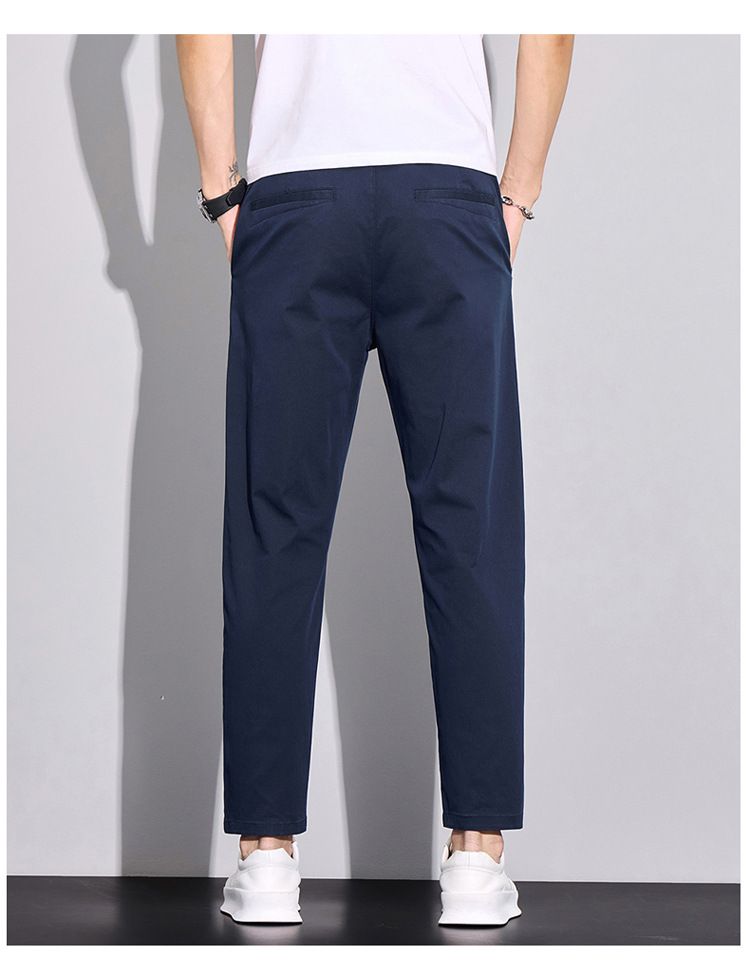 Men's Clothing Summer Nine Points Casual Pants Men's Fashion New Elastic Straight Boys' Trousers Slim Fit Pants Men_voghion.com