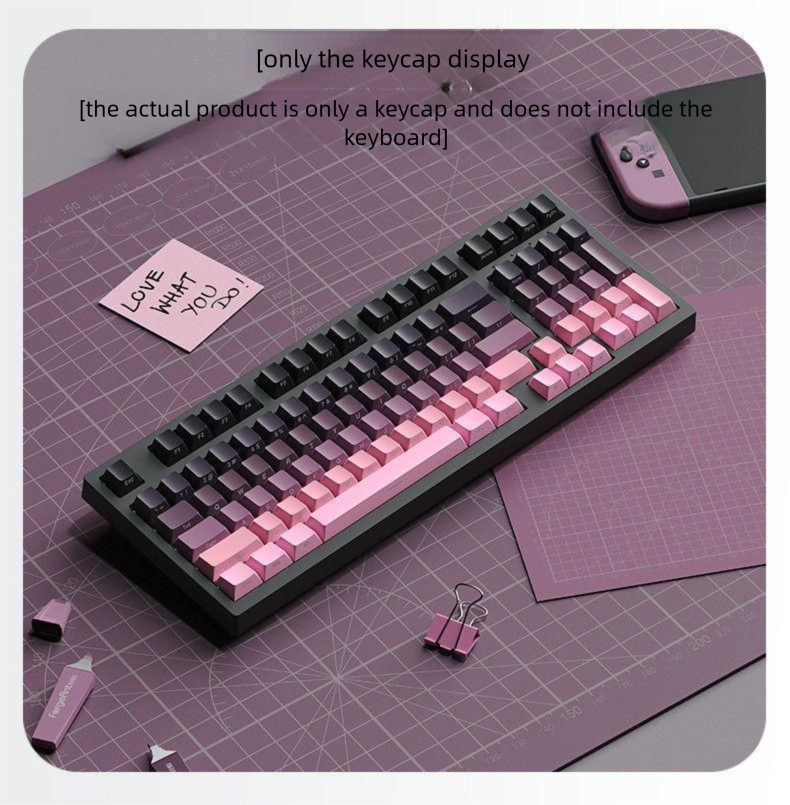 Mist Blue Gradient Side Engraved Translucent PBT Customized 130+ Small Full Set Personalized Dye Sublimation Keycaps_voghion.com