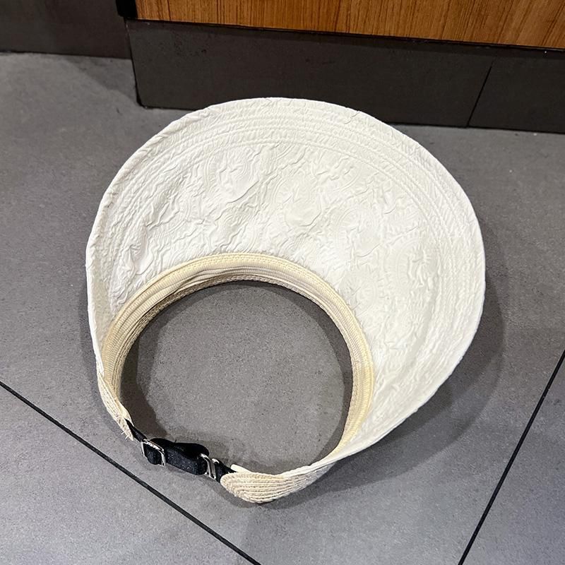 Cappello estivo coreano a tesa larga resistente ai raggi UV per bambini con top cavo testurizzato pieghettato ed elegante cappello da sole_voghion.com