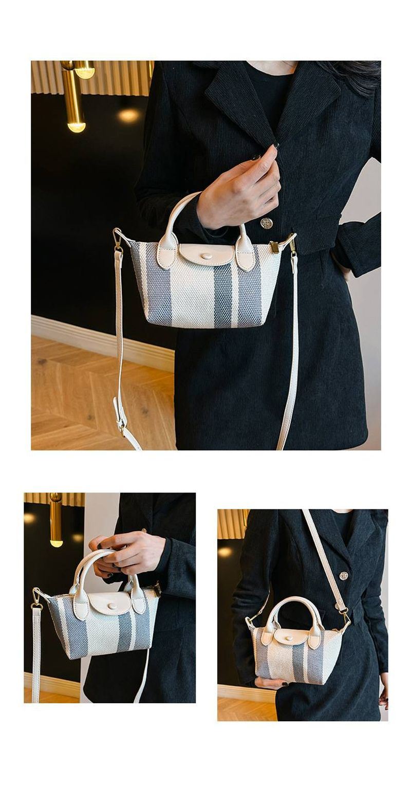 Die neue tragbare Knödeltasche Trendlinie von hochwertigen Stoffstreifen Single-Shoulder Crossbody Bag_voghion.com
