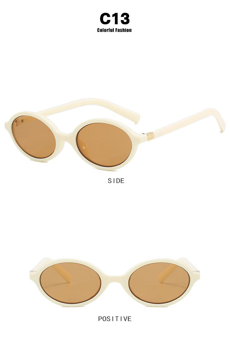 Occhiali da sole da donna coreani retrò con montatura ovale e specchio piatto di piccole dimensioni_voghion.com