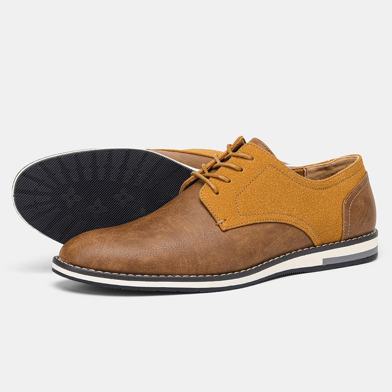 Herrenschuhe Große Herren Freizeitschuhe Modische leichte Herrenschuhe Farblich passende atmungsaktive Herren Lederschuhe_voghion.com