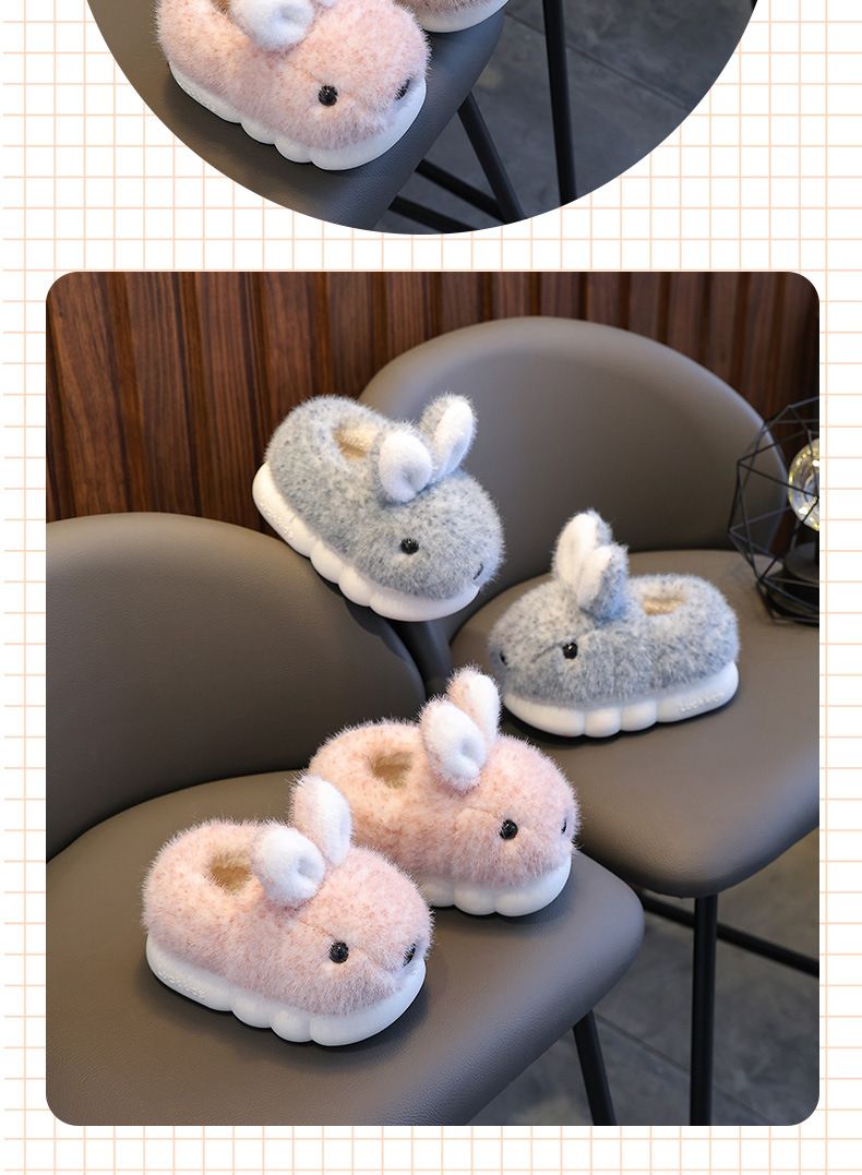 Pantofole invernali per bambini - Calde pantofole foderate in pile con suola antiscivolo per bambini e bambine (da 1 a 12 anni) - Rosa/Blu/Grigio/Marrone_voghion.com