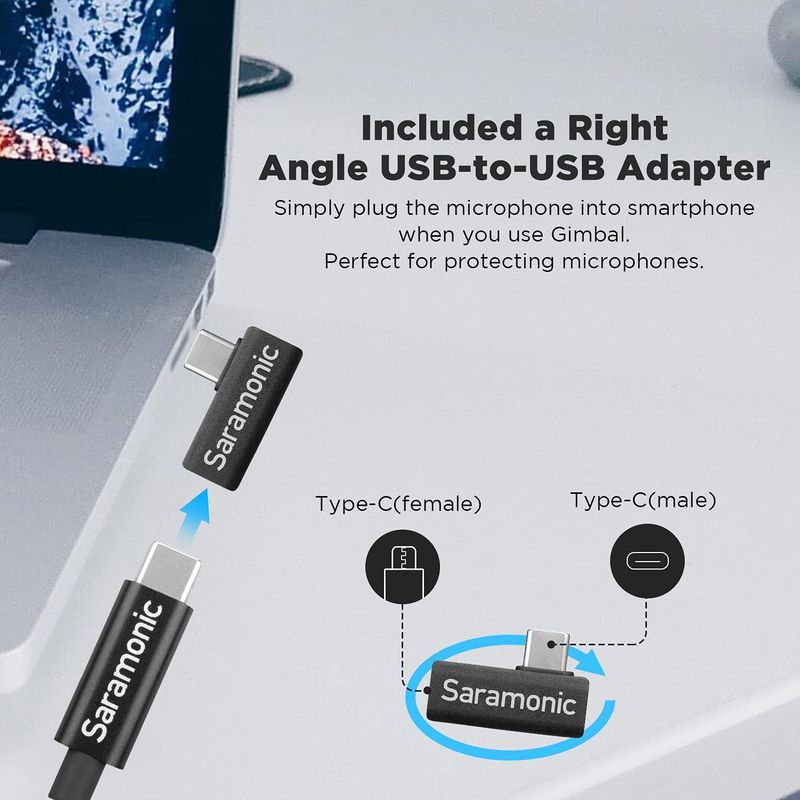 Saramonic LavMicro U3C USB Type-C kondenzátor kettős Lavalier hajtókamikrofon Android okostelefonhoz Youtube videó_voghion.com