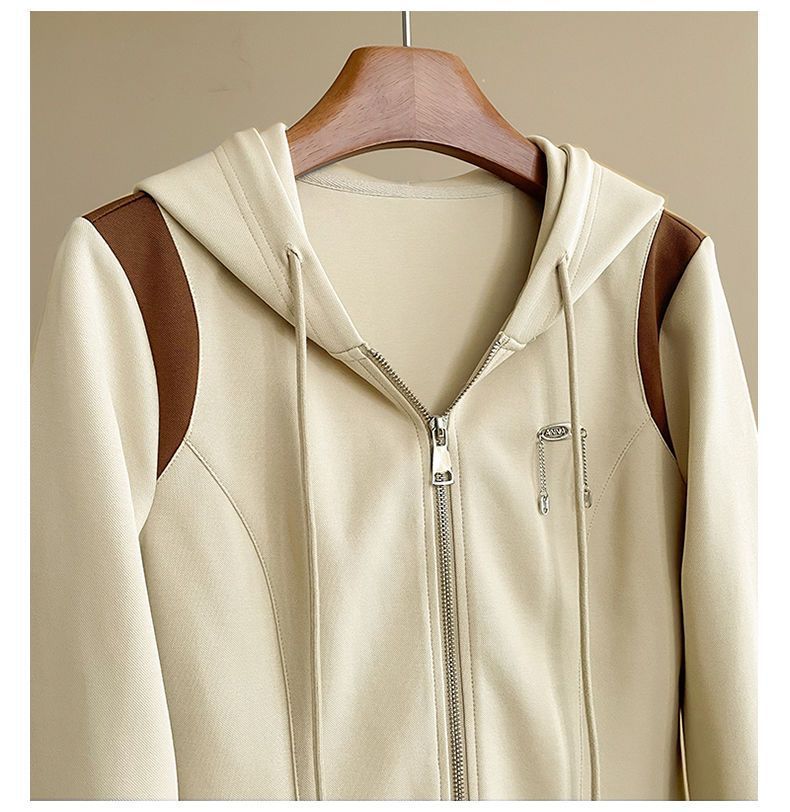 Ensemble de détente surdimensionné à blocs de couleurs – Veste à épaules tombantes tendance et pantalon large (S-XXL) – Esthétique streetwear nippo-coréenne_voghion.com