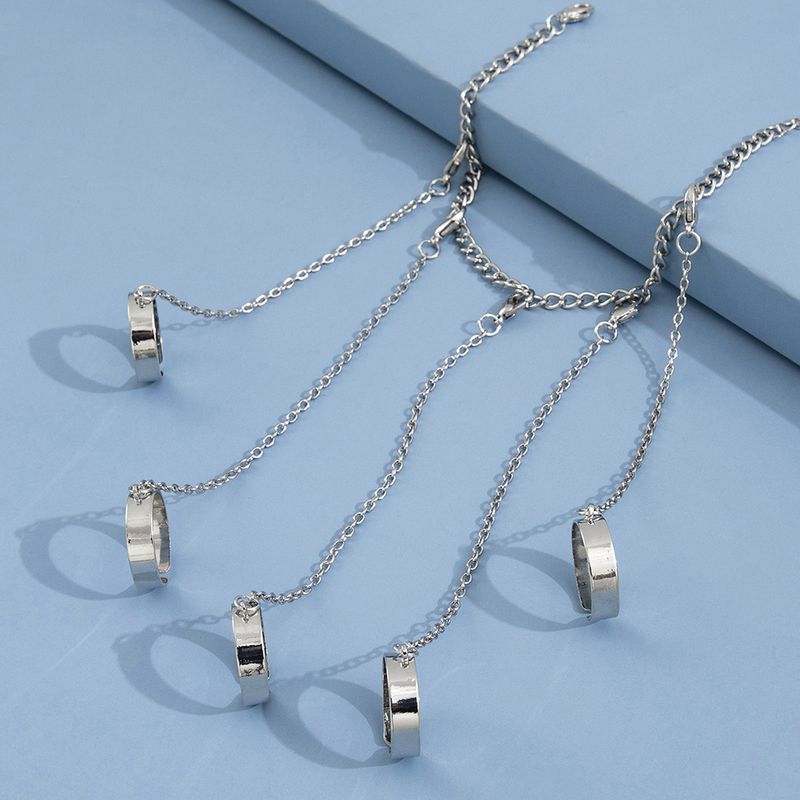 Anillo de moda unisex con personalidad, estilo hip hop, pulsera con cadena de plata_voghion.com