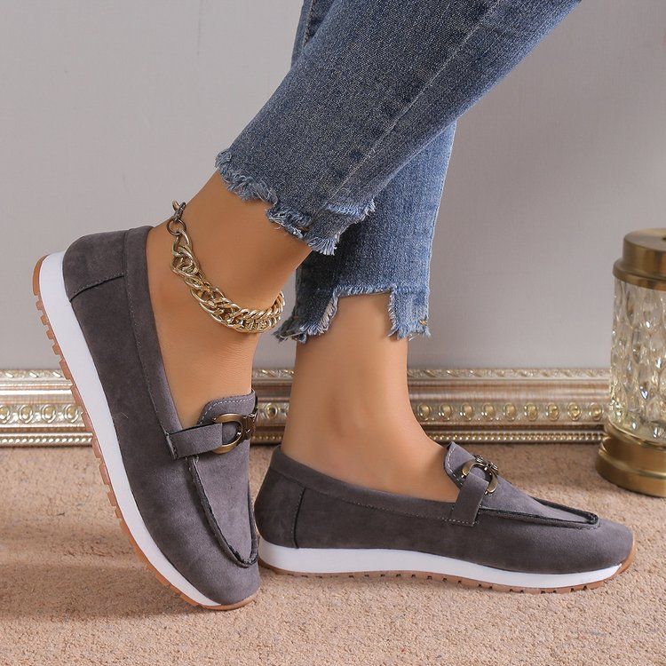 Herbstmode Einzelschuhe Vielseitige flache Unterseite Bequeme Halbschuhe Freizeitschuhe für Damen_voghion.com