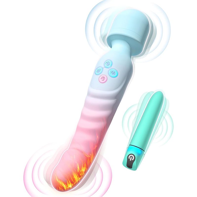 Dual-Head Vibrator für Frauen Produkte für Erwachsene Vibrierende Heizung Massagegerät Sofortiger Orgasmus AV Stick Sexspielzeug_voghion.com