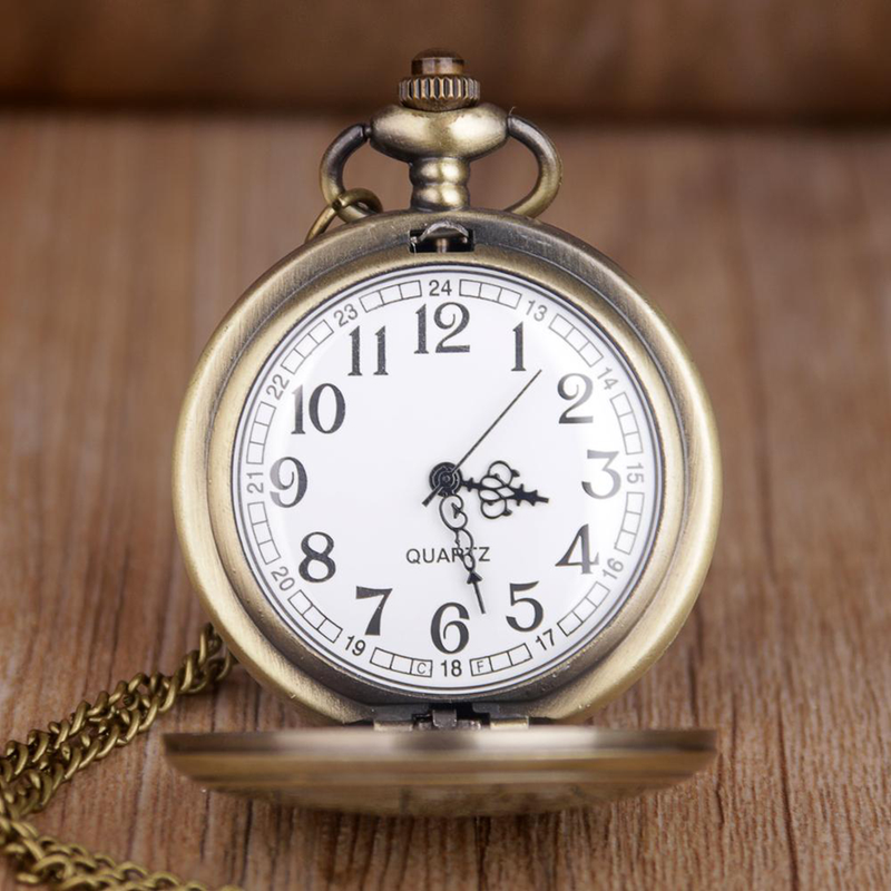 Qianbihe vintage unisex doba zobrata arābu skaitļu kvarca kabatas pulksteņa kulonu kaklarota_voghion.com