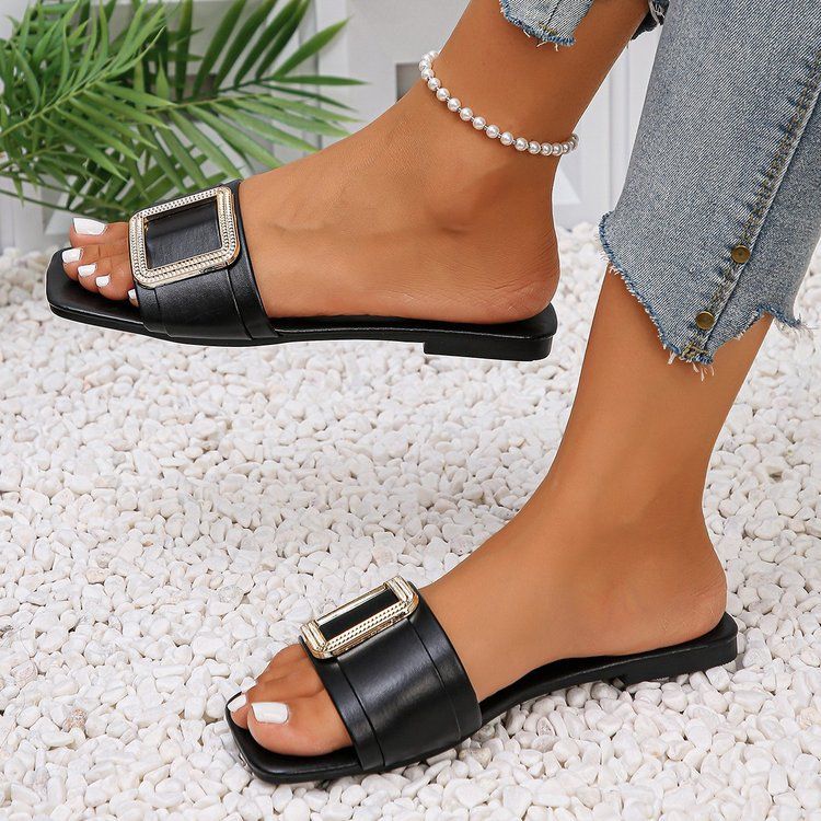 Sandali con fibbia quadrata, semplici e alla moda, di grandi dimensioni, estivi, nuovi, per le donne_voghion.com