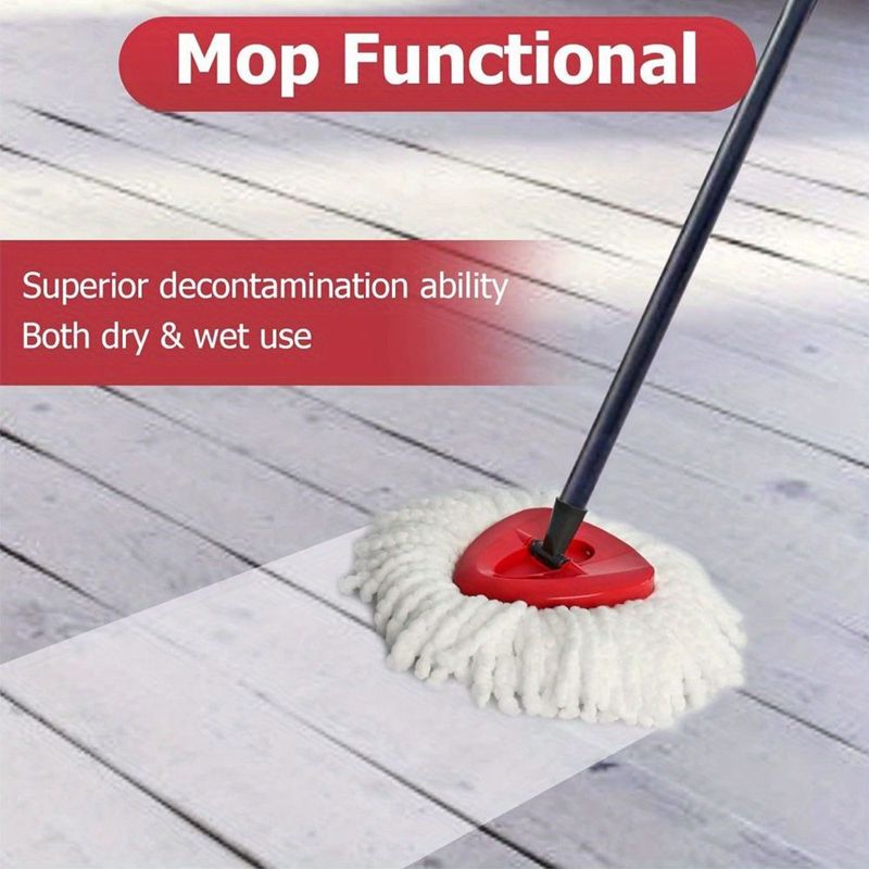 6 Pack O Cedar Spin Mop Replacement Mop HeSpin Mopd, Spin Mop Replacement Microfiber Mop Head, 360 Degree Easy Wringing Dust Mop Head With One Base And One Handle_voghion.com