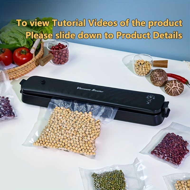 Effortlessly Seal Your Food With Our Automatic Vacuum Sealer Machine - Includes 5 Free Bags And LED Indicator Lights!_voghion.com