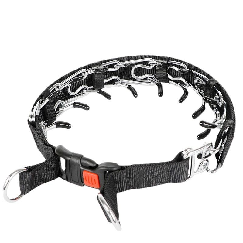 Pet Supplies New Black Cloth Strap Velcro Style Removable Collar Outdoor Dog Training Chain_voghion.com