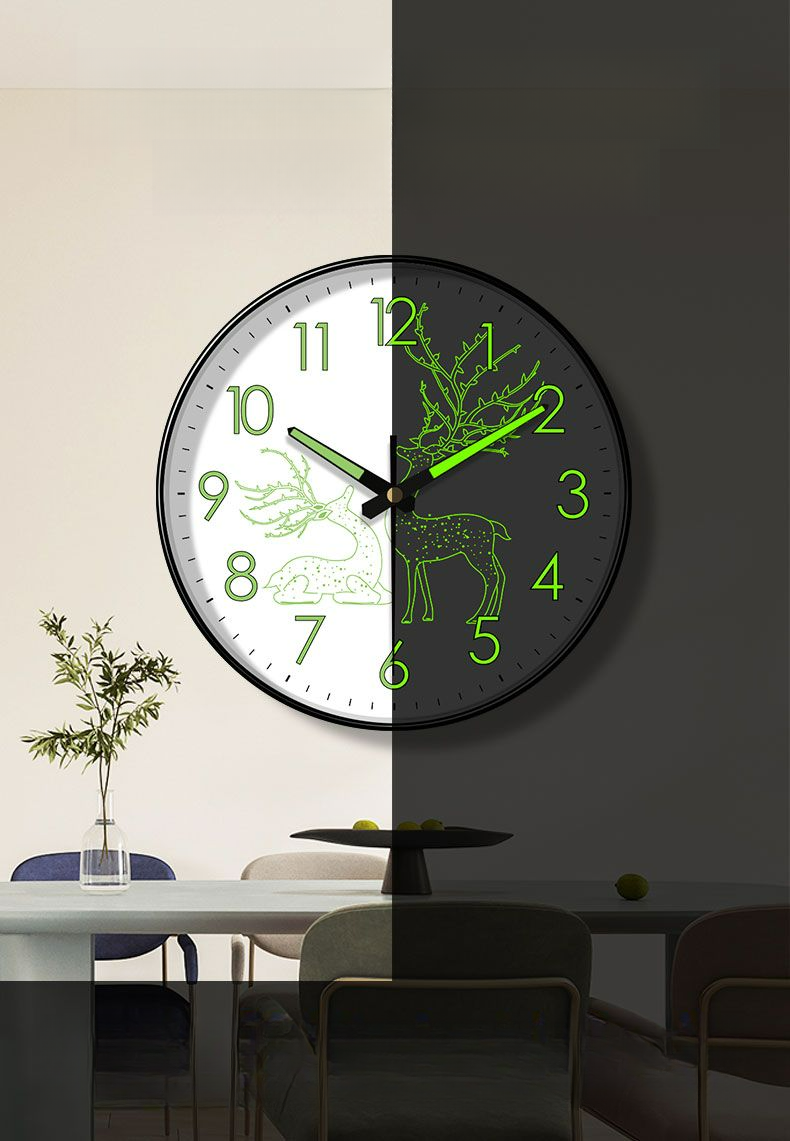 Orologio da parete luminoso personalizzato per soggiorno e camera da letto, orologio al quarzo, silenzioso, semplice, creativo e moderno_voghion.com
